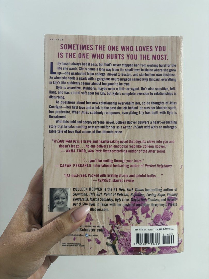 SIGNED COPY - It Ends With Us by Colleen Hoover (Category: Storybooks) located in Manila. Submitted by sellingextrasonly (Listing ID 1457703854, Image 2). Description: - Signed copy of 'It Ends With Us' by Colleen Hoover - New York Times Bestselling Novel - Features a floral cover design - Includes a handwritten message and signature on an inside page - Ideal for fans of romance and drama genres.