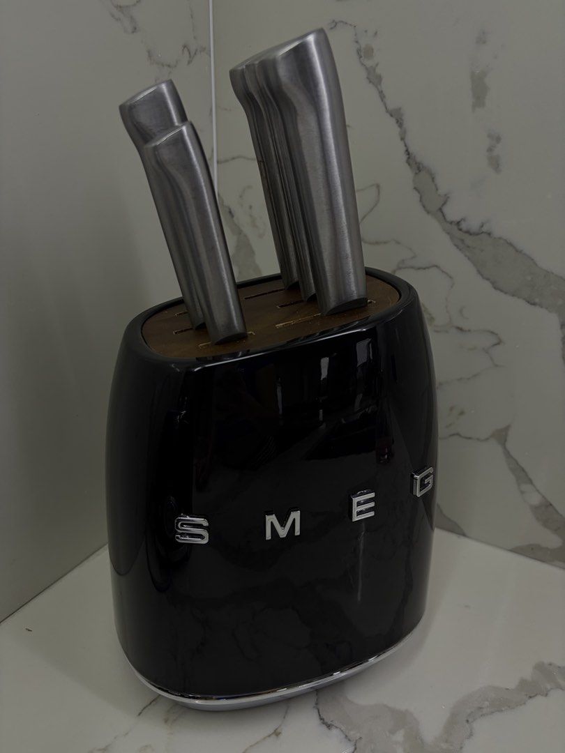 Smeg Knife Block Set (Category: Knives & Chopping Boards) located in Calamba. Submitted by sagemom (Listing ID 1457525254, Image 2). Description: Selling our well loved home appliances, furnitures etc. because we are moving to another country. All items are well loved and cared.🥹🤍.