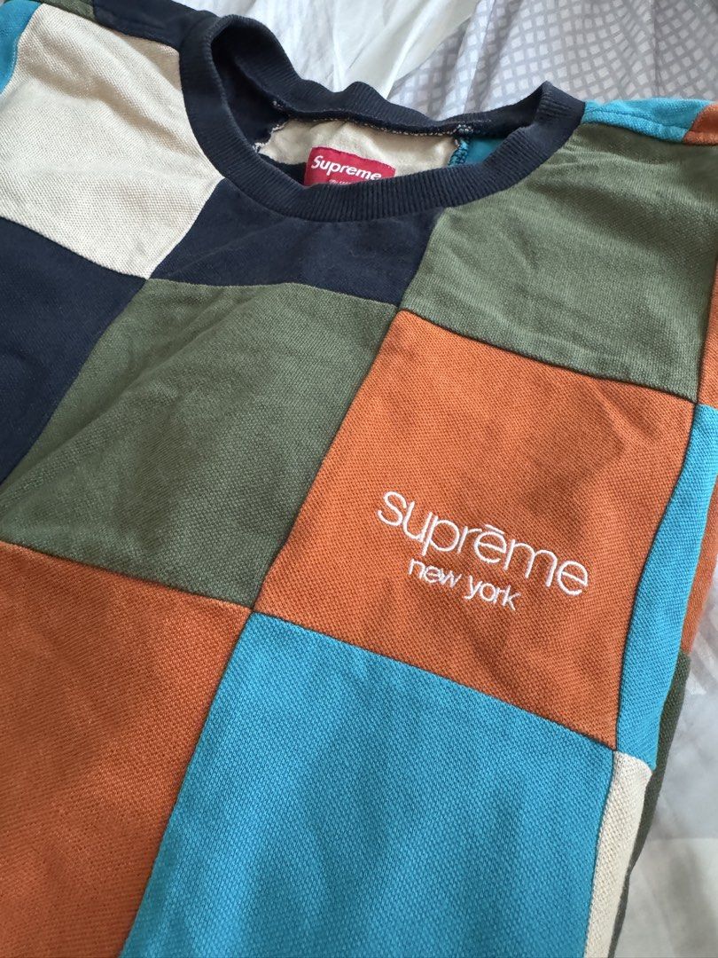 Supreme patchwork pique tee （分類：T-shirt、恤衫、有領衫）位於 Hong Kong。 由 elmozzzz 提交（商品編號 1457516501，圖片 1）。簡介： Supreme Patchwork Pique Tee Size:L 95%new 100% real 。
