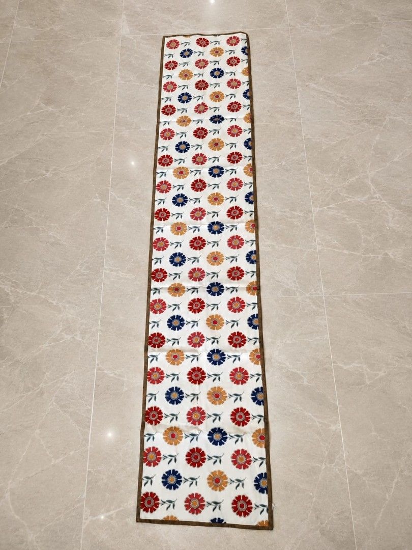 Table Runner (Category: Table Linen & Textiles) located in Singapore. Submitted by luckykewl (Listing ID 1457608196, Image 1). Description: Table Runner 167cm x 33cm very good condition except for some stains at certain places no tears.