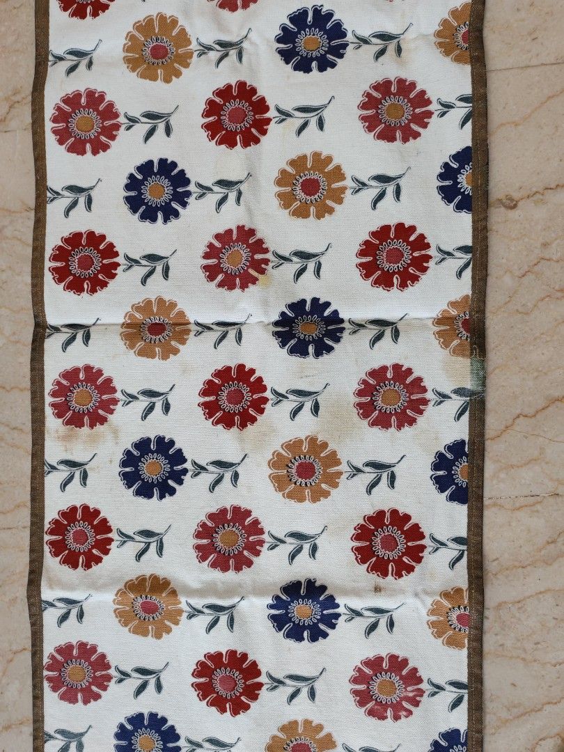 Table Runner (Category: Table Linen & Textiles) located in Singapore. Submitted by luckykewl (Listing ID 1457608196, Image 2). Description: Table Runner 167cm x 33cm very good condition except for some stains at certain places no tears.