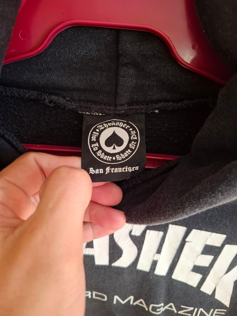 Thrasher Magazine Skateboard Hoodie Jacket, size small (Category: Hoodies) located in Legazpi City. Submitted by thriftrow (Listing ID 1457651521, Image 2). Description: - Classic Thrasher hoodie - Features iconic Skategoat logo - Made in Honduras - Perfect for everyday wear - Comfortable and stylish.
