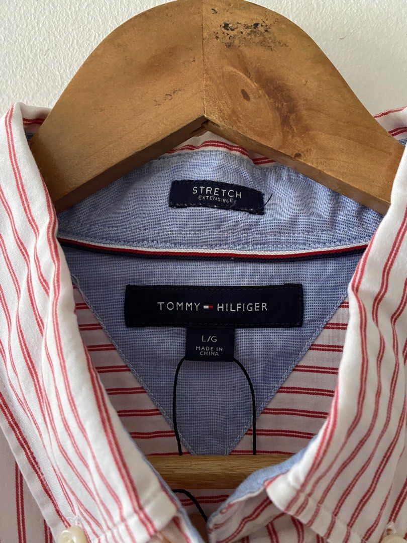 Tommy Hilfiger Red Pinstriped Long Sleeve (Category: Formal Shirts) located in Quezon City. Submitted by rlphvncntbs (Listing ID 1457666667, Image 3). Description: Tommy Hilfiger Red Pinstriped Long Sleeve Size: Large Measurements: 23" x 30" Excellent Condition ₱2,000 + SF (Negotiable).