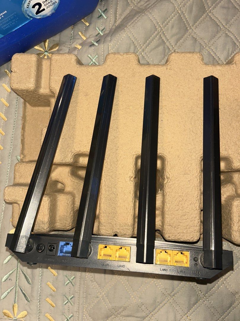 TP-Link (Category: Networking) located in Singapore. Submitted by hawaii05 (Listing ID 1457576121, Image 3). Description: - TP-Link Archer C80 Wi-Fi Router - AC1900 Dual-Band Wi-Fi Speeds - MU-MIMO Technology for Enhanced Performance - Four Antennas for Wide Signal Coverage - Gigabit Ethernet Ports - Easy Setup with TP-Link Tether App - Built-in Parental Controls - WPA3 Security for Enhanced Protection.