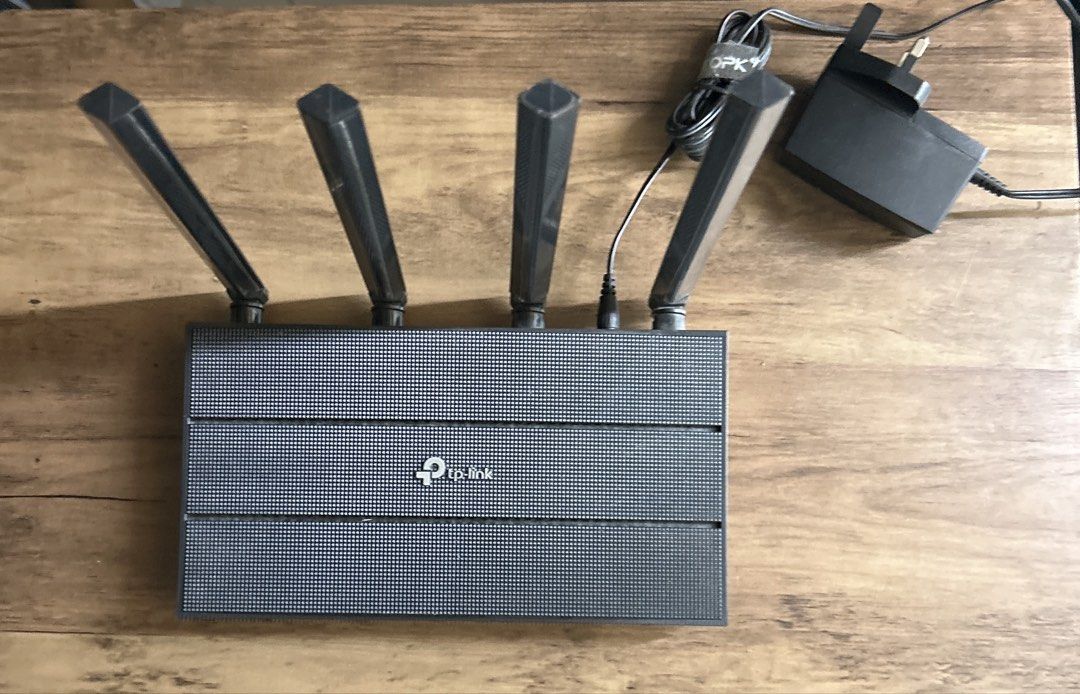 TP-Link (Category: Networking) located in Singapore. Submitted by hawaii05 (Listing ID 1457576121, Image 1). Description: - TP-Link Archer C80 Wi-Fi Router - AC1900 Dual-Band Wi-Fi Speeds - MU-MIMO Technology for Enhanced Performance - Four Antennas for Wide Signal Coverage - Gigabit Ethernet Ports - Easy Setup with TP-Link Tether App - Built-in Parental Controls - WPA3 Security for Enhanced Protection.