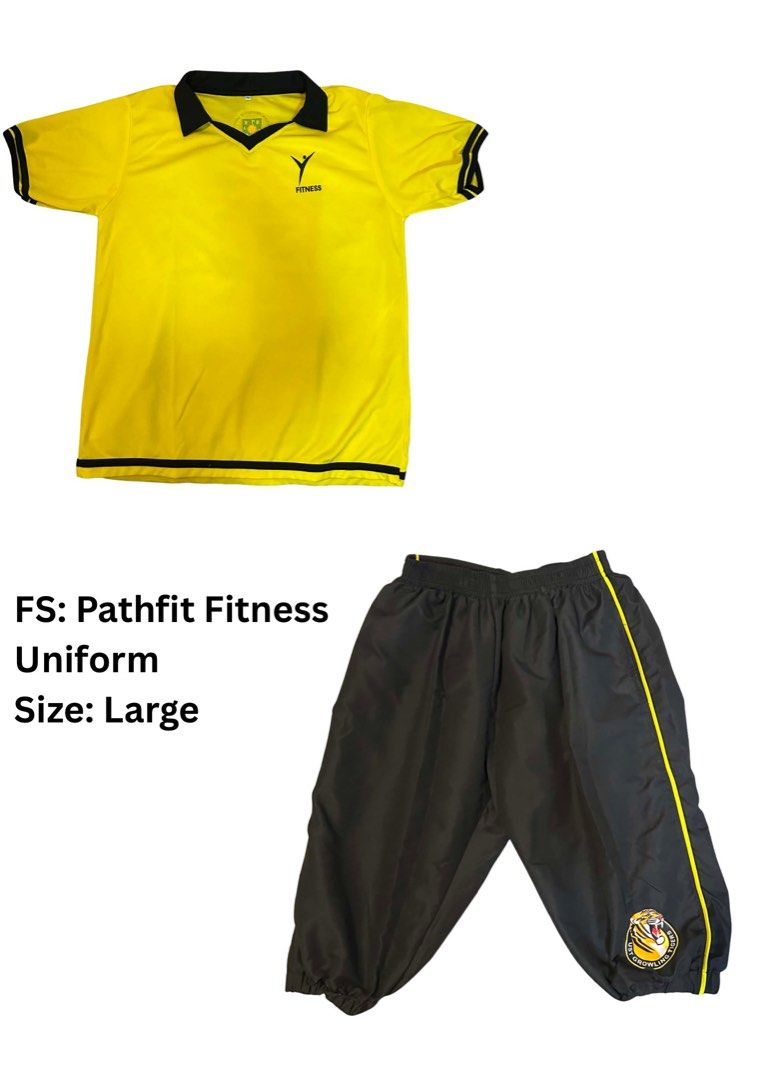 UST PathFit Uniforms (Category: Sets or Coordinates) located in Manila. Submitted by ligayuuuuh (Listing ID 1457683821, Image 1). Description: Pathfit uniforms for sale: Fitness (L), Table Tennis (M), Basketball (L) [SOLD], Folk Dance (Top L, Bottom XL). Please check sizes..