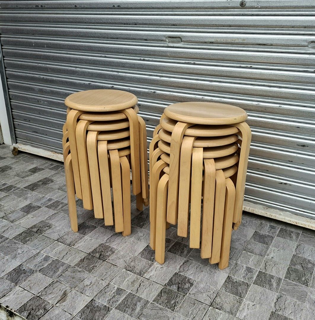Wooden Stool Stackable Japan (Category: Chairs) located in Mabalacat. Submitted by thenewcraf32843 (Listing ID 1457397797, Image 3). Description: Wooden stool stackable Japan In great condition. 18 units available onhand. Dimensions: Diameter 13.5 x Height 17.5 inches Sale Price: 1.5k each only We do shipping via lalamove / victory liner drop & go. Dm to inquire.