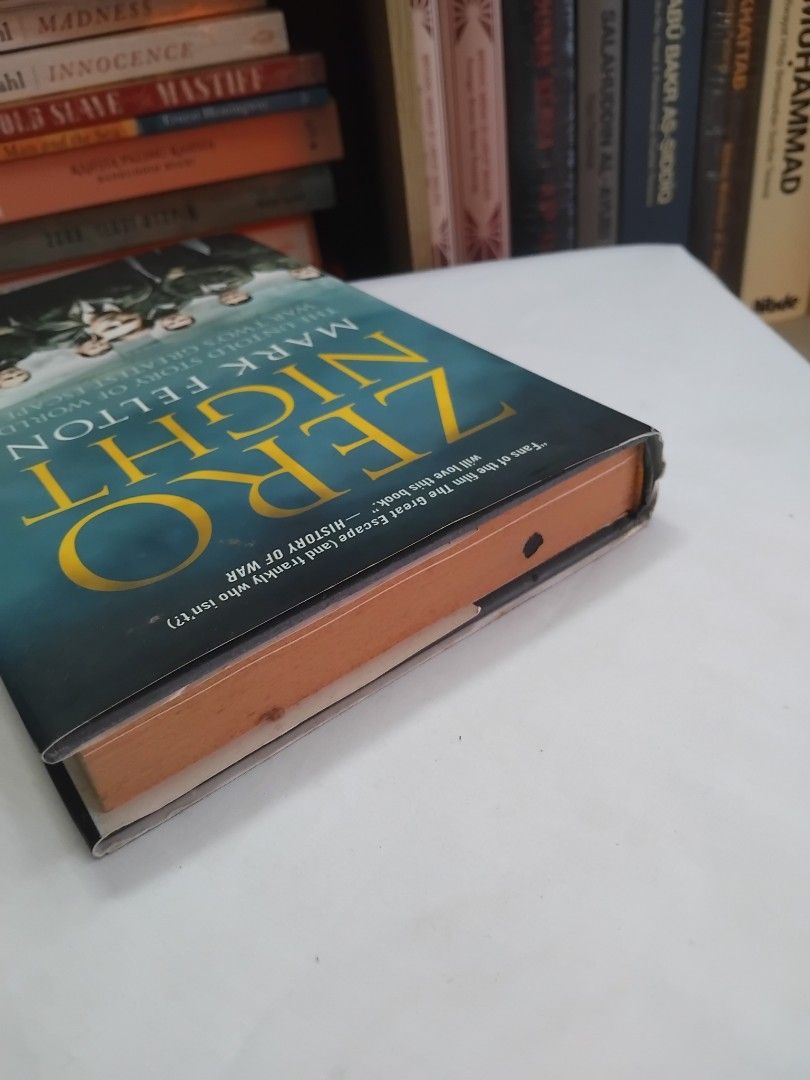 Zero Night (Category: Storybooks) located in Petaling Jaya. Submitted by garage_buku (Listing ID 1457541609, Image 3). Description: Buku terpakai/Preloved untuk dijual. Judul: Zero Night. Penulis: Mark Felton. Harga: RM 12.00. Terbitan: St. Martin's Press. Tahun: 2014. Format: Hardcover. Jumlah muka surat: 299. Kondisi buku: 1. Kesan penggunaan sederhana. 2. Foxing. Postage: Semenanjung Malaysia: RM 7.50. Sabah & Sarawak: RM 15.50. Proses penghan