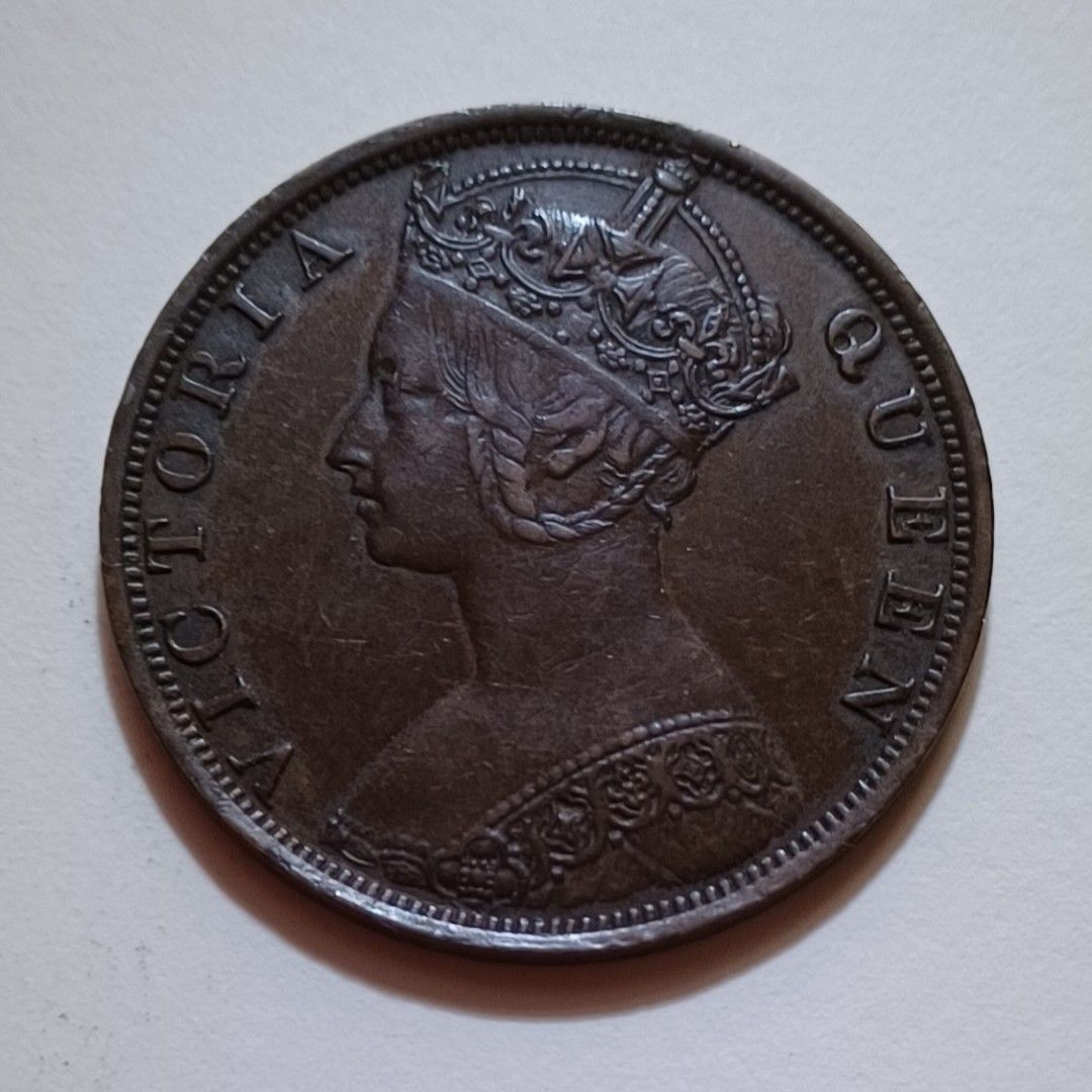 1879年(膽年五珠版) 香港大一仙維多利亞女皇銅幣, 玩具收藏品, 紀念品