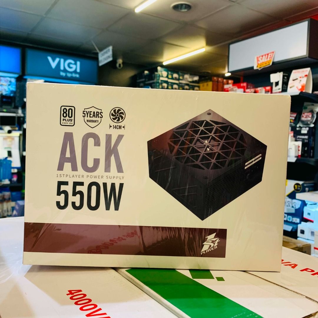 1STPLAYER ACK 550W 80 PLUS Bronze Power Supply (Category: Computer Parts) located in Caloocan City. Submitted by swiftdeer.cf08f3 (Listing ID 1457775114, Image 1). Description: - 1STPLAYER ACK 550W Power Supply - 80 PLUS Bronze Certified - 14cm Fan - Brand New, Sealed Box - Ideal for PC Builds 💬 Message us now for full specs & recommendations! 📷 Perfect for: ✔ Motorcycle rides ✔ Motovlogging ✔ Travel videos ✔ Content creation ✔ Action shots 💳 