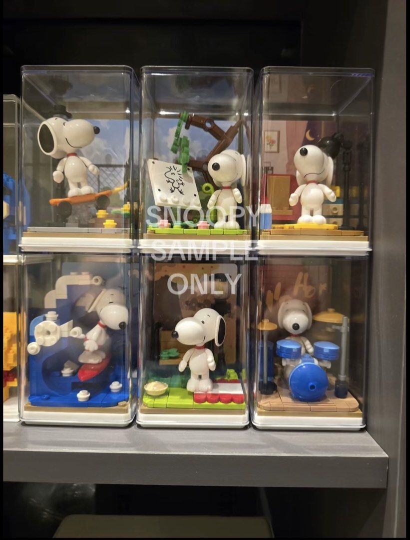 6-in-1 Stackable Acrylic Display Box Set (For Figures / Mini Blocks) (Category: Storage Boxes & Baskets) located in Davao. Submitted by livelovebblue (Listing ID 1457815424, Image 2). Description: - brand new 6-piece clear acrylic display box set for mini action figures, blind box toys, or building block collectibles - can be stacked or arranged together - 7.5 cm x 11 cm - see 2nd photo for sample.