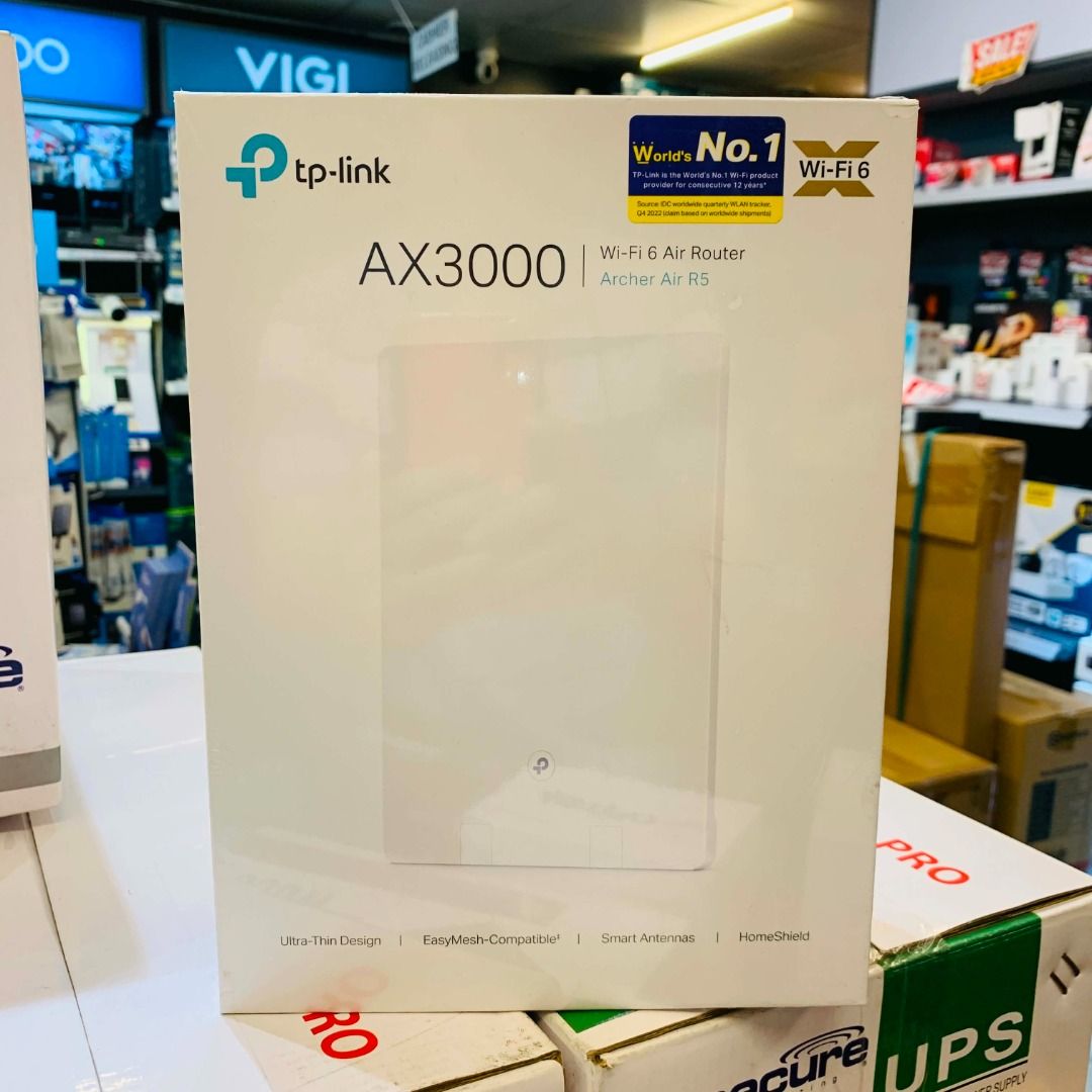 📶✨ THIN DESIGN. BIGGER WI-FI COVERAGE. — TP-Link Archer Air E5! (Category: Networking) located in Caloocan City. Submitted by swiftdeer.cf08f3 (Listing ID 1457775479, Image 1). Description: Tired of weak Wi-Fi spots at home? Upgrade your coverage with the TP-Link Archer Air E5 AX3000 WiFi 6 Air Range Extender. 🚀📡 ⚡ AX3000 WiFi 6 📶 Extended Wi-Fi Coverage 🏠 Great for Home & Office ✨ Ultra-Thin Design 🎮 Perfect for Streaming & Gaming 🔥 Boost