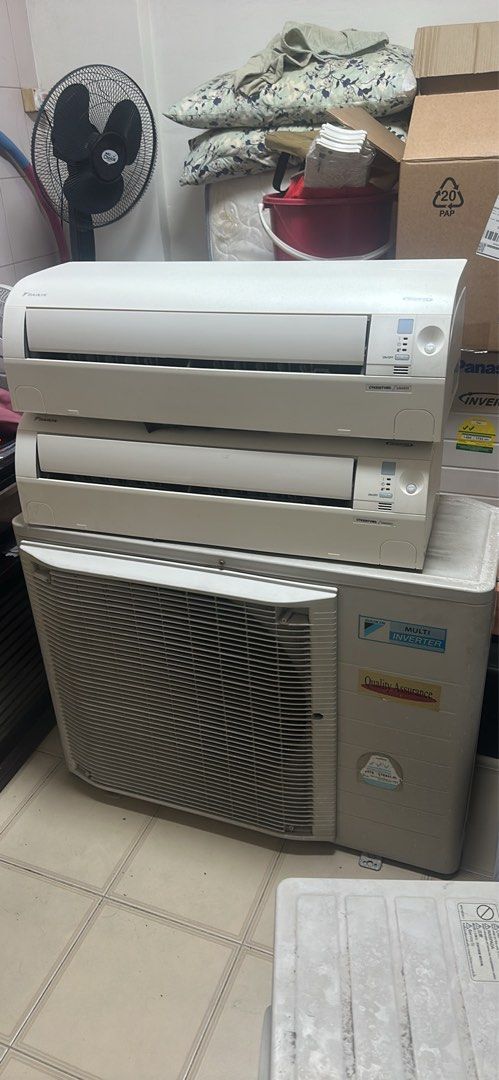 Aircon system2 (Category: Air Conditioners & Heating) located in Singapore. Submitted by moto123 (Listing ID 1457742532, Image 1). Description: System 2 Daikin lightly used 12k&9k price is not included installation and delivery..