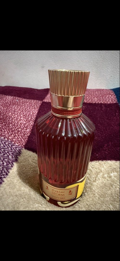 Ard Al Zaafaran Perfume Spray Crazy Mix (Category: Fragrance & Deodorants) located in Manila. Submitted by pickstuff (Listing ID 1457741572, Image 1). Description: - Ard Al Zaafaran Crazy Mix perfume - Beautiful glass bottle with gold cap - Deep red colored liquid - Full bottle, selling as is - Versatile scent for everyday or special occasions.