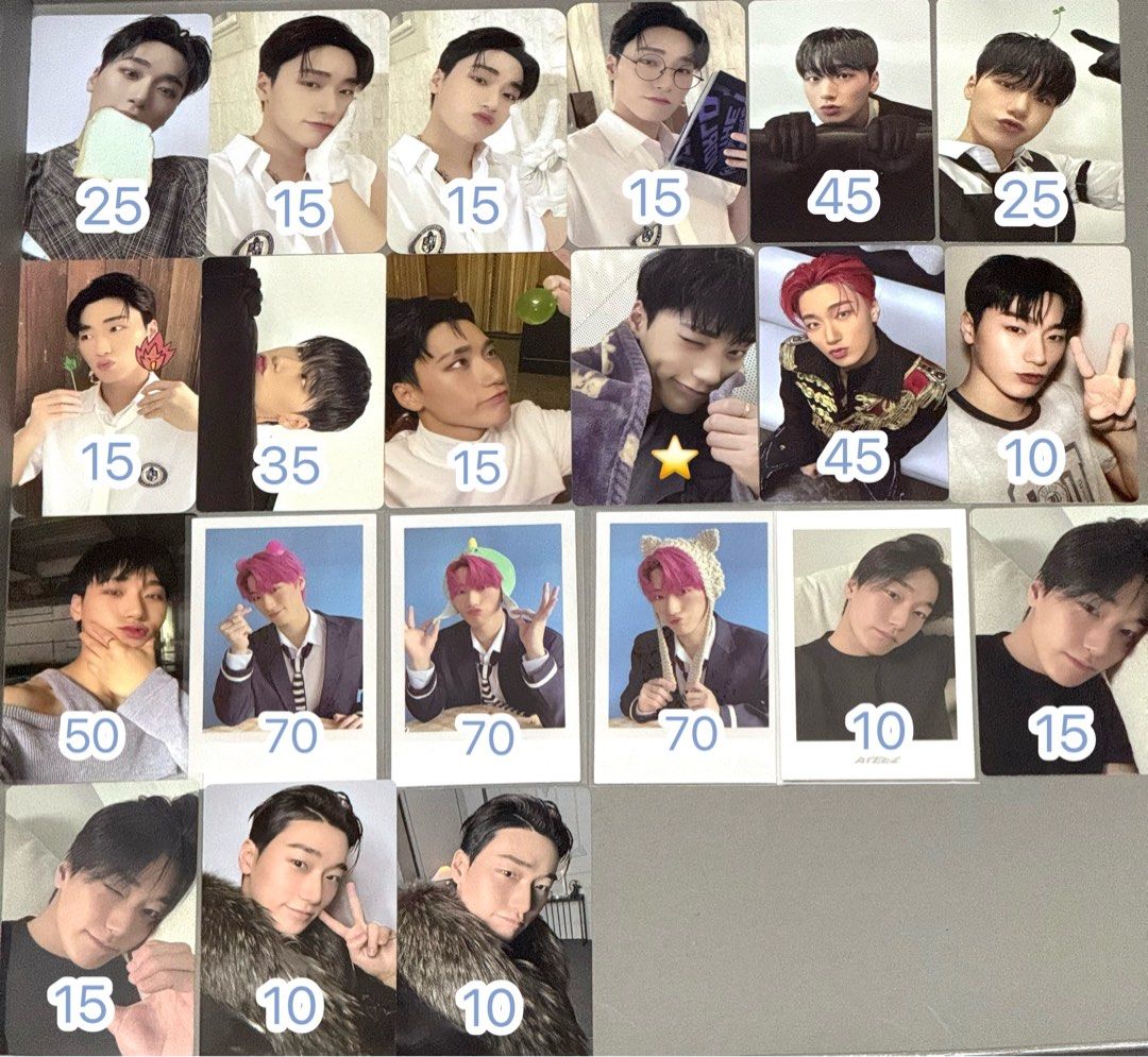 ATEEZ小卡 崔傘 SAN （分類：韓流周邊）位於 Hong Kong。 由 wsc525 提交（商品編號 1457862373，圖片 2）。簡介： ❌ P2：1.4, 4.6 P3：4.6 價錢如圖 郵費+$3 滿$30包本地平郵!! 有⭐️符號會按市價放 有意dm❣️。