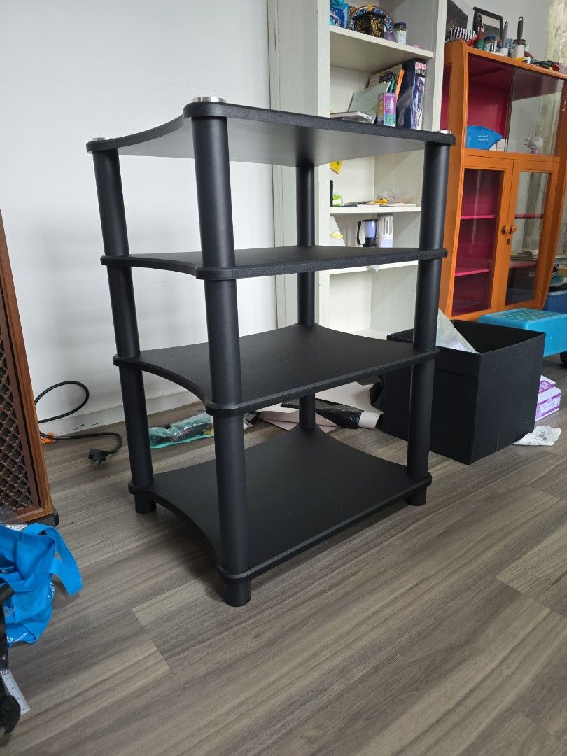 Audio System Rack (Category: Other Audio Equipment) located in Singapore. Submitted by sg_cheapstuff (Listing ID 1457746728, Image 2). Description: - 4 teir - Used less than a year - Like new condition - Very sturdy - Comes with metal pegs - Please know what you are buying - No return after purchase .