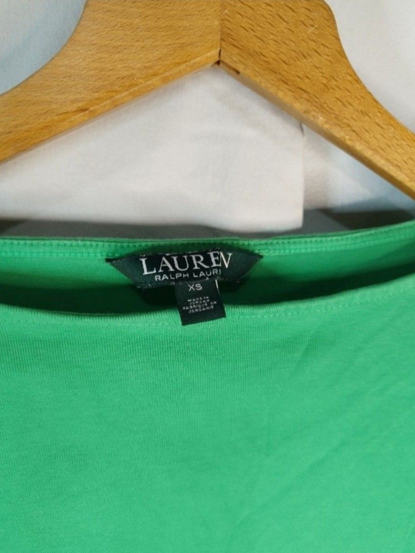 Authentic Ralph Lauren Set Blouse & Pants Take All (Category: Luxury Apparel) located in Cavite. Submitted by donyachuHandicraft (Listing ID 1457821724, Image 3). Description: Authentic Ralph Lauren Set Take All Only Top Blouse: Green Petite Boatneck Tee T Shirt Stretch Cotton Size Xs - Small Armpit 14 inches Length 23.5 inches Bottom Pants : Off White Leggings Pants Waist: Size 4 (25-27) stretchable Length 34 inches (small stain on the pants - u