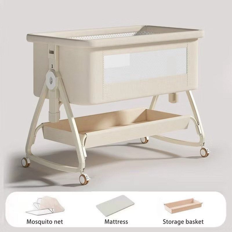 Baby crib/bassinet (Category: Cots & Cribs) located in Caloocan City. Submitted by yangcmt (Listing ID 1457717716, Image 1). Description: We didn't use it, we decided to cosleep - Adjustable height for your growing baby - Comes with a mosquito net to protect your little one - Convenient storage basket underneath for essentials - Mesh panels on sides ensure good airflow - Wheels allow for easy movement around the room - Mattress included for immed