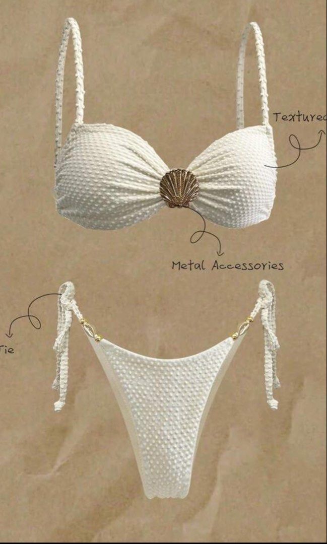 Beige Swimsuit Seashell (Category: Bikinis & Swimsuits) located in Quezon City. Submitted by _lovedbyrc (Listing ID 1457783869, Image 1). Description: used once! dm for ww photo.