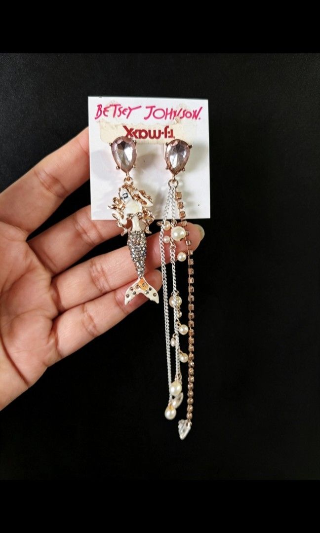 Betsey Johnson mermaid earrings (Category: Earrings) located in Makati City. Submitted by khrizaccessories (Listing ID 1457799067, Image 3). Description: Bought in California the famous Betsey Johnson collection on sale original price is 52 dollars.