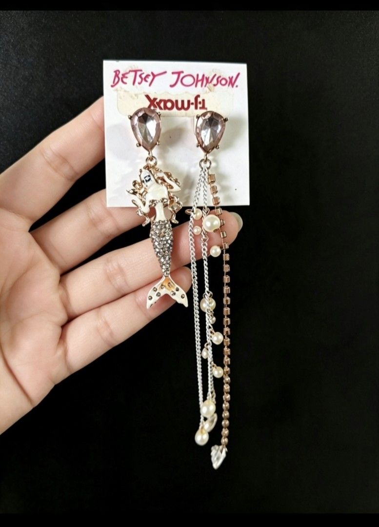 Betsey Johnson mermaid earrings (Category: Earrings) located in Makati City. Submitted by khrizaccessories (Listing ID 1457799067, Image 1). Description: Bought in California the famous Betsey Johnson collection on sale original price is 52 dollars.