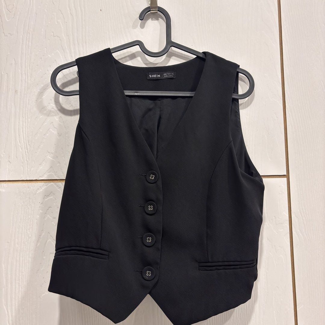Black Button Down Vest Top (Category: Sleeveless) located in Pasig City. Submitted by allureapparel.mnl (Listing ID 1457843159, Image 2). Description: Last price already posted Non-nego unless getting multiple items.