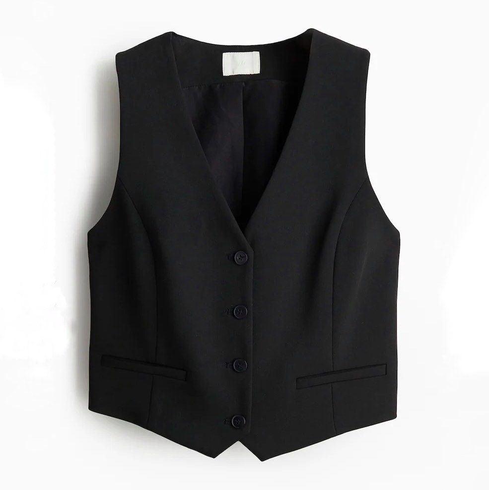 Black Button Down Vest Top (Category: Sleeveless) located in Pasig City. Submitted by allureapparel.mnl (Listing ID 1457843159, Image 1). Description: Last price already posted Non-nego unless getting multiple items.