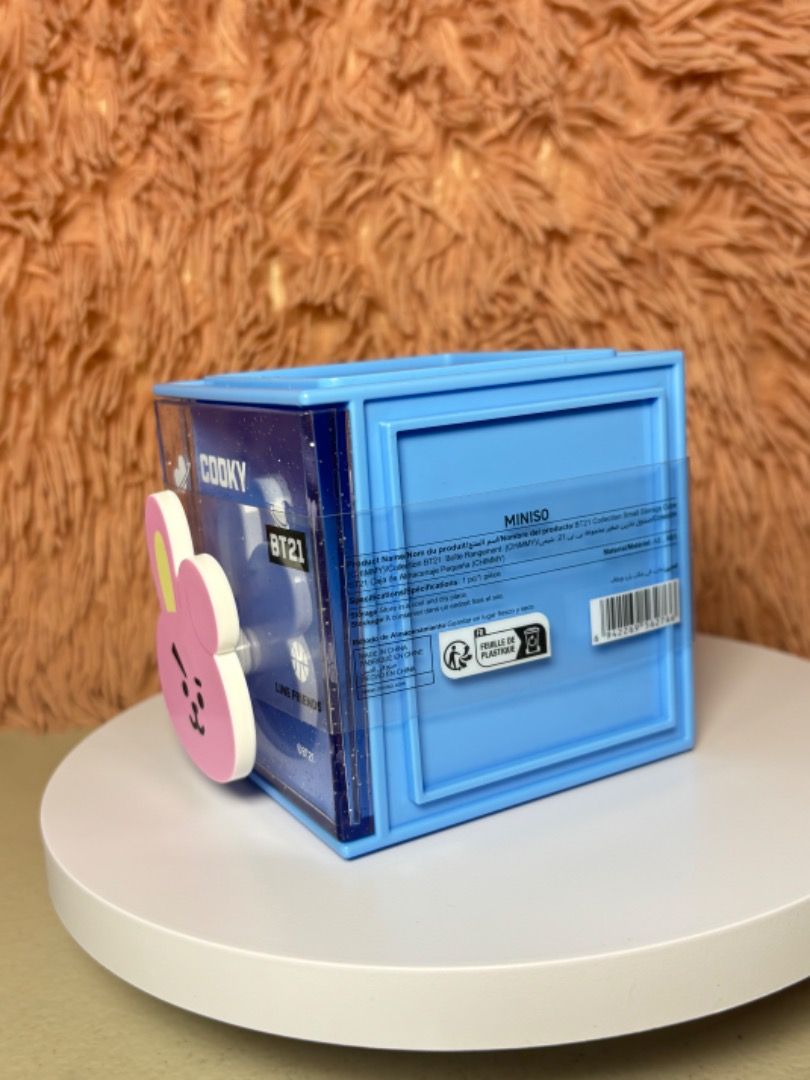 BT21 Cooky Storage Cube (Category: Storage Boxes & Baskets) located in Balanga. Submitted by chaiee.btn (Listing ID 1457789274, Image 2). Description: ‣ decluttering sale, all must go! ‣ all detailed pictures already posted ‣ NO: cancellations, returns, refunds ‣ Loc: Bataan ‣ MOD: JnT ‣ MOP: Gcash/Maribank PM for more details! 📩.