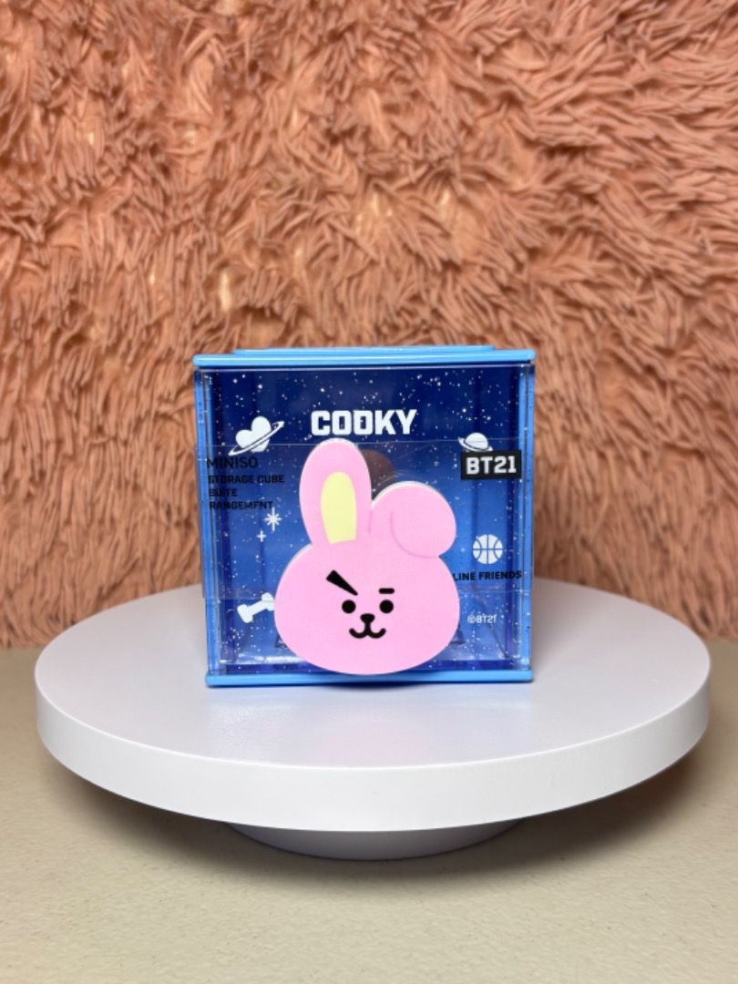 BT21 Cooky Storage Cube (Category: Storage Boxes & Baskets) located in Balanga. Submitted by chaiee.btn (Listing ID 1457789274, Image 1). Description: ‣ decluttering sale, all must go! ‣ all detailed pictures already posted ‣ NO: cancellations, returns, refunds ‣ Loc: Bataan ‣ MOD: JnT ‣ MOP: Gcash/Maribank PM for more details! 📩.