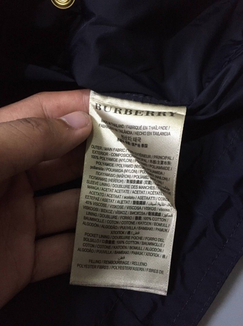 Burberry Jacket (Category: Coats, Jackets and Outerwear) located in Balayan. Submitted by _wethrift (Listing ID 1457828639, Image 3). Description: BURBERRY JACKET - size M - dimension 21.5 x 25 - excellent condition - color rate 9/10 - minimal runs not noticeable / 1 pin hole pero di tagos MINE - 📥 +shipping fee 📍 BALAYAN, BATANGAS.