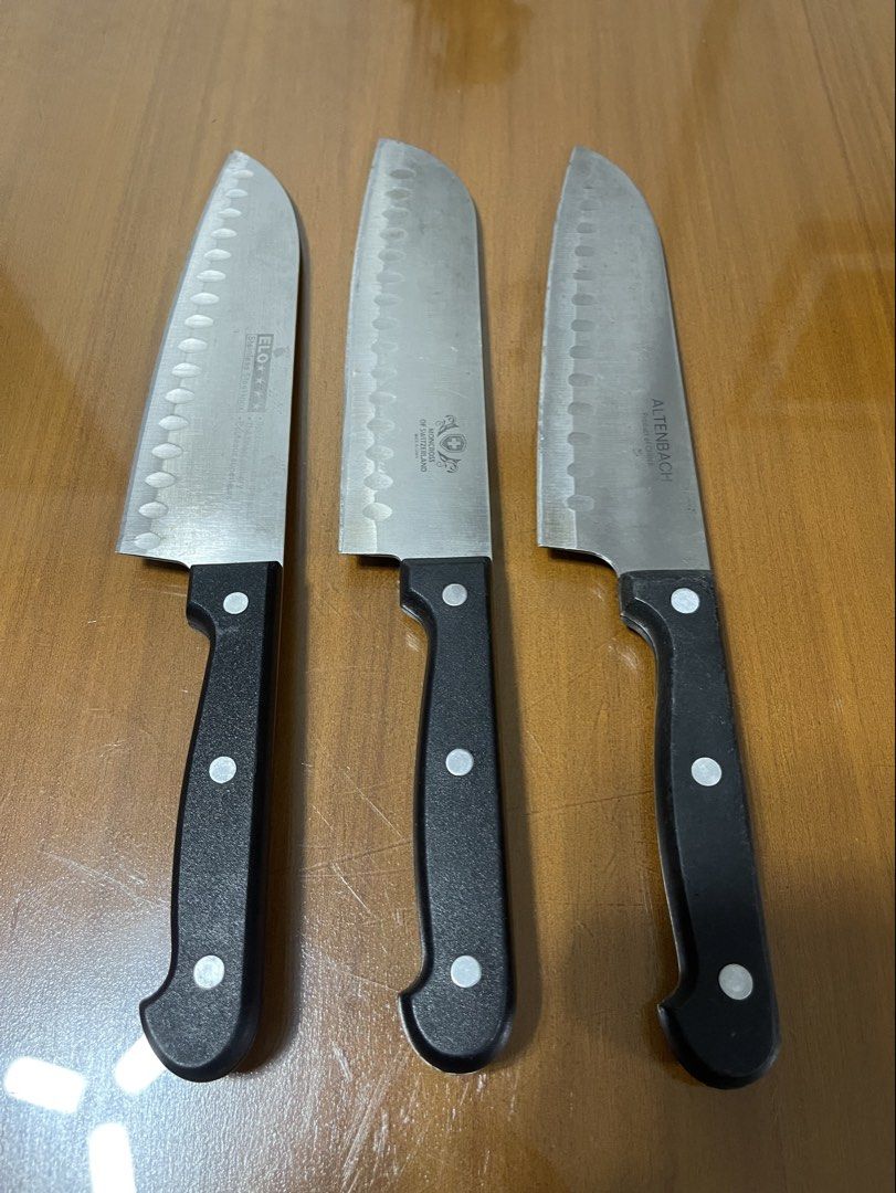 Chefs knife set (Category: Knives & Chopping Boards) located in Quezon City. Submitted by doublelkitchenware (Listing ID 1457822465, Image 1). Description: Chefs knife set All 30cm long Altenbach Moncross of switzerland Elo Minimal sign of usage Pick up or shipping via lalamove Provincial 🚚j&t Novaliches Qc .