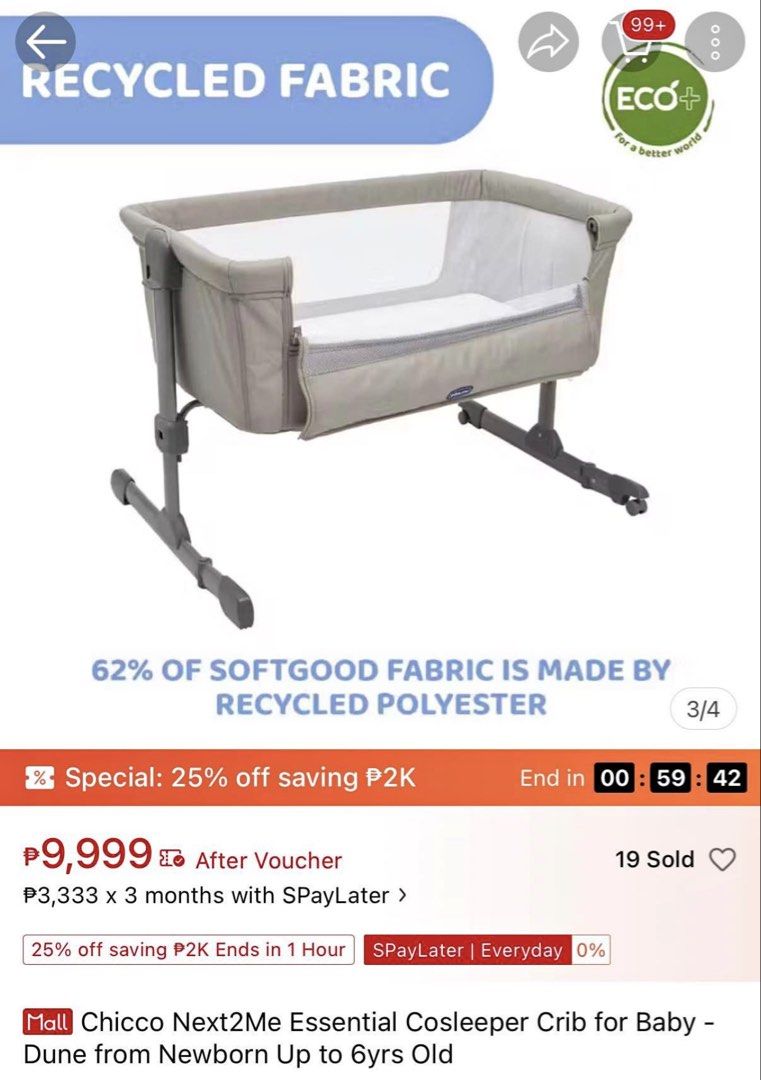 Chicco Next2me bassinet & easyfit carrier (Category: Cots & Cribs) located in Caloocan City. Submitted by kawen.gweysyyy (Listing ID 1457805807, Image 3). Description: Unopened Bassinet and Unused baby Carrier Rfs: meron nako. -sold as SET ONLY Non nego na po. Loc: Sta.Maria Bulacan.
