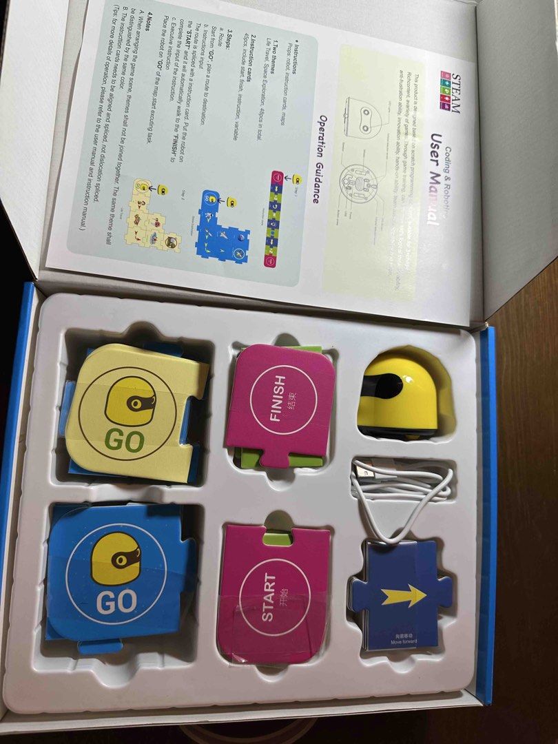 Coding & STEAM Robotics Toy for Kids Ages 3+ (Category: Educational & Learning Toys) located in Quezon City. Submitted by gab_tan (Listing ID 1457874580, Image 2). Description: - Fun coding and robotics toy for kids aged 3 and up. - Teaches essential coding, STEAM, and problem-solving skills. - Promotes logical thinking and creativity through interactive play. - Comes with a robot, game boards, instruction cards, and more. - Perfect for learning 
