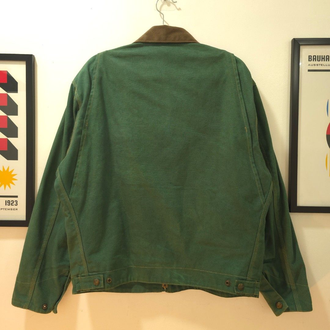 Detroit Jacket (Category: Coats, Jackets and Outerwear) located in Cagayan de Oro. Submitted by dump.gallery (Listing ID 1457727781, Image 2). Description: Vintage Forest Green Detroit Jacket (Best J01 Carhartt Alternative IMO) Thick duck canvas like carhartt for me, i have my own carhartt J01 and i would say very close thickness. 22.5 x 24 Condition rate: 9/10 Color rate: 8.5/10 Issue/s: Discoloration due to age Mine: P 2999.