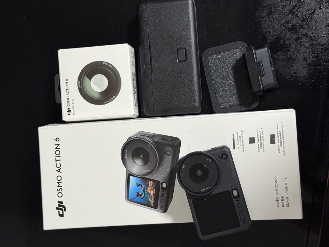 Dji action 6 adventure combo (Category: Cameras) located in Manila. Submitted by ivydeclutter.bird (Listing ID 1457769814, Image 1). Description: DJI Osmo Action 6 camera 3x Osmo Action Extreme Battery Plus (1950 mAh)e DJI Multifunctional Battery Case 3 2x Dual-Direction Quick-Release Adapter Mounts 1.5m (4.9') Extension Rod Kit Curved Adhesive Base & 2x Locking Screws USB-C PD Charging Cable RFS Decluttering, will buy new camera.
