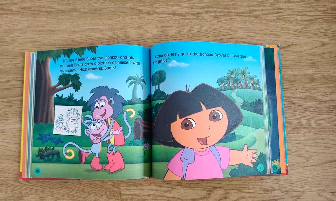 Dora's Story Time Collection Book - 7 Stories Inside (Category: Children's Books) located in Makati City. Submitted by adventuresofjujucloset (Listing ID 1457792022, Image 3). Description: - Collection of 7 Dora the Explorer stories - Features Spanish words, great for bilingual learning - Fun and engaging illustrations on every page - Ideal for young readers who love Dora - Perfect for bedtime stories.