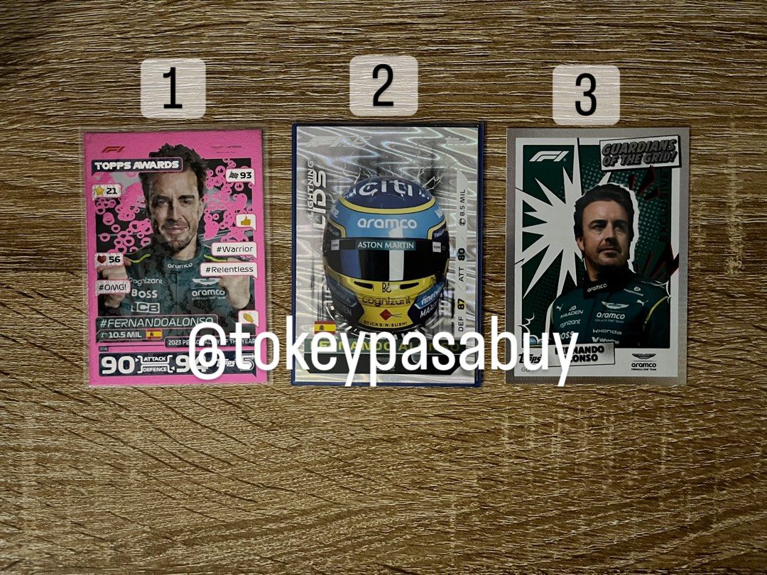 FERNANDO ALONSO F1 CARDS (Category: Raw Singles) located in Paranaque City. Submitted by tokeypasabuy (Listing ID 1457802244, Image 1). Description: DECLUTTERING 👌 READY TO SHIP 👌 FERNANDO ALONSO F1 CARDS 200 PHP EA MOP: Maribank/Bank Transfers MOD: SCO/JNT DM for Inquiries 😊 #F1 #FORMULA1 #FERNANDOALONSO #ASTONMARTIN .