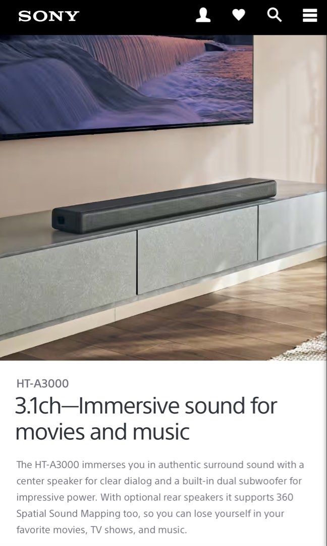 FOR SALE SONY SOUNDBAR (Category: Soundbars, Speakers & Amplifiers) located in Caloocan City. Submitted by arv14 (Listing ID 1457778466, Image 1). Description: For Sale Sony Soundbar HT-A3000 18,000 Brandnew sealed unit from supplier Pm for more info Thank you Admin.
