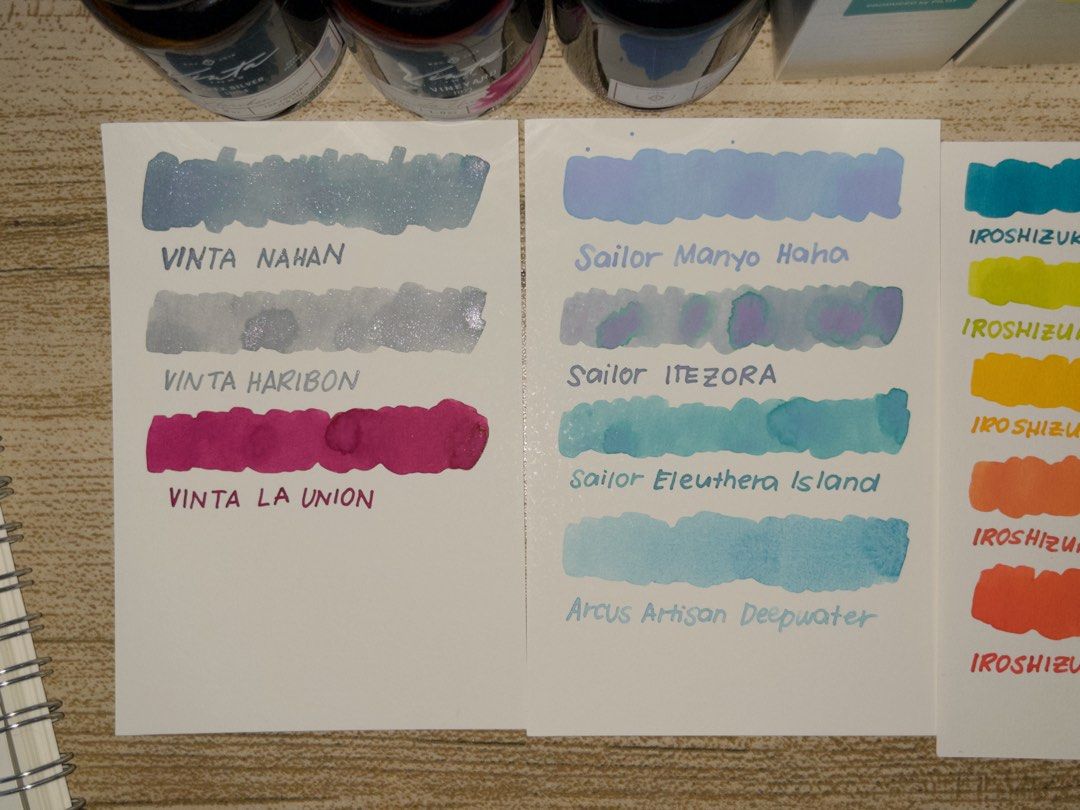 Fountain Pens and Inks (Category: Stationery & School Supplies) located in Antipolo. Submitted by angelblue623 (Listing ID 1457884616, Image 2). Description: Need to destash some things! If you get multiple items, might give discounts depending on the items. Thanks! Shipping: J&T, Lalamove Mode of Payment: Gcash, Bank Location: LA (Lower Antipolo) Fountain Pens: Kaweco Perkeo Breezy Teal <M> w/ Converter - 1000 Pilot Desk Fountain Pen <EF> w/ Con