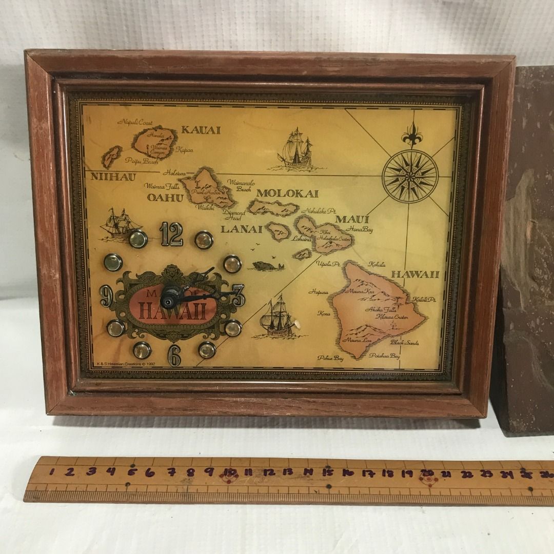 Hawaii Map Clock and Thermometer Wall Decor NOT WORKING #4910 (Category: Wall Decor) located in Malabon City. Submitted by mldg.surplus (Listing ID 1457726455, Image 2). Description: MLDG Surplus Reminder: •Expect minimal flaws such as stain, lint, scratches etc. •No reservation, we can accept your offer, but it doesn't mean that the item is reserved. •No other picture. All pictures are posted already. •Battery operated items does not included ba