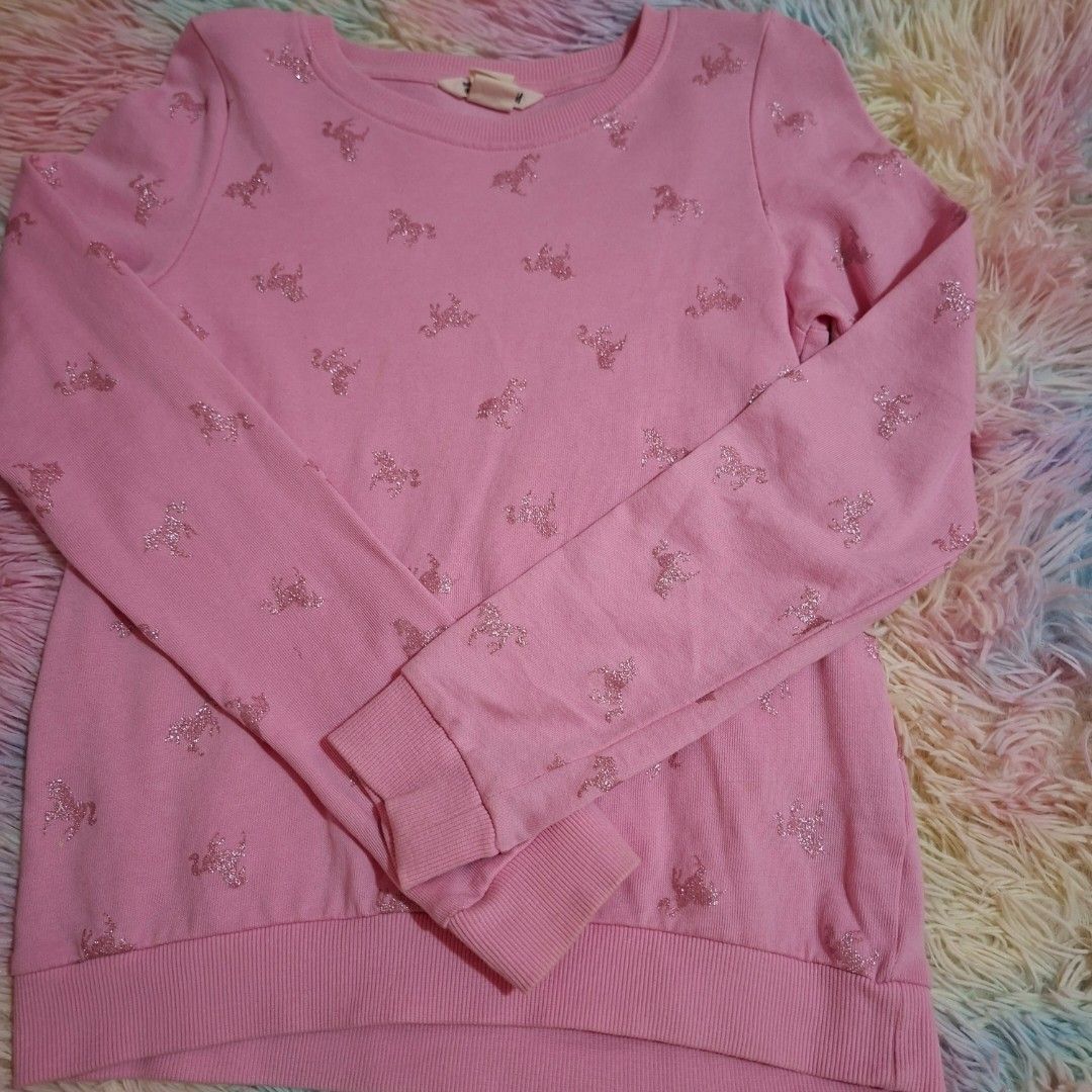 H&M kids Unicorn pink sweater (Category: Babies & Kids Fashion) located in Las Pinas. Submitted by assortedkidzstuffs (Listing ID 1457780233, Image 1). Description: size 8-10y last price.
