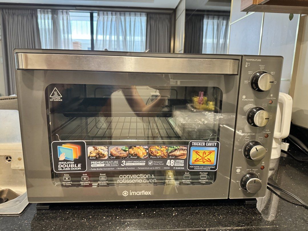 Imarflex 48L Oven & Rotisserie (Category: Bakeware) located in Quezon City. Submitted by moniquecloset (Listing ID 1457782457, Image 2). Description: Barely used, like new. Complete accessories with box.