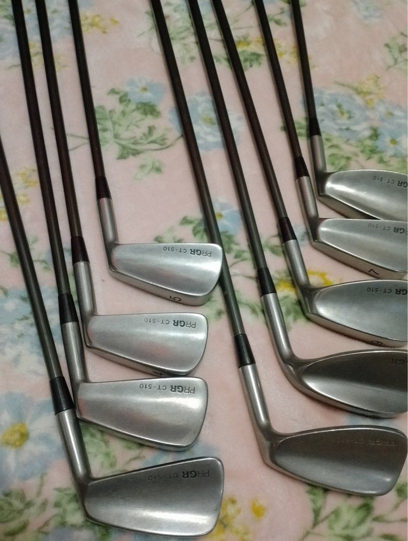 Interactive Golf Bag with PRGR CT-510 Golf Clubs (Category: Golf) located in Angeles City. Submitted by darkducci876 (Listing ID 1457820199, Image 2). Description: - Full set of PRGR CT-510 golf clubs - Includes drivers, irons (4-9, Pitching Wedge, Sand Wedge), and putter - Comes with an interactive golf bag - Bag is black with white trim - Perfect for golfers ready to hit the course.