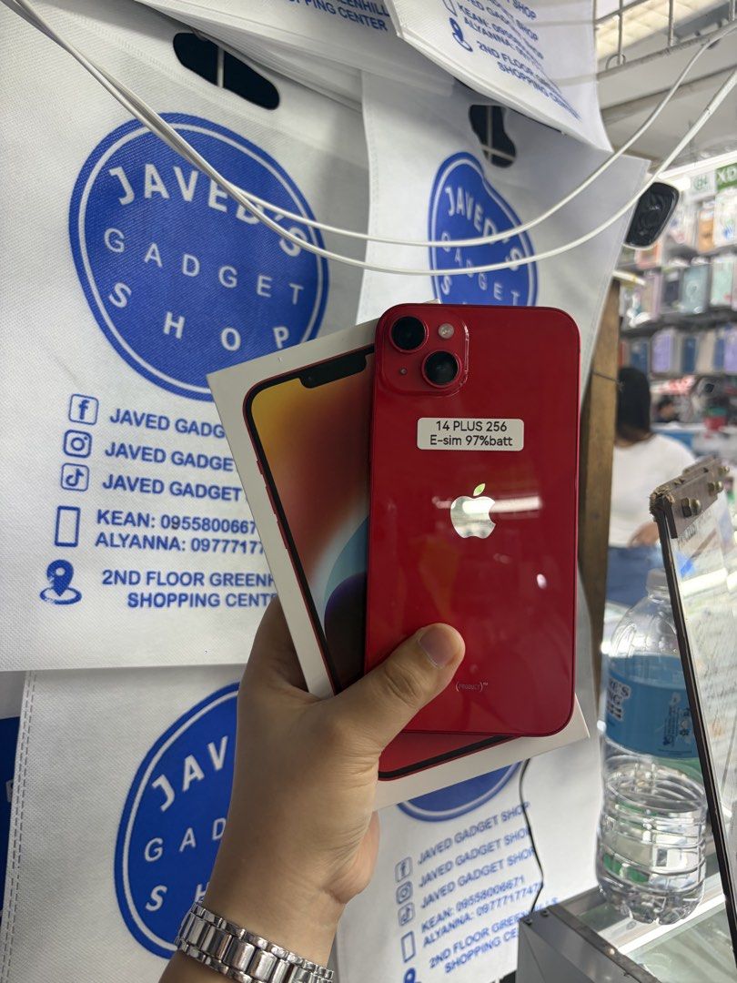 Iphone 14+ 256gb Esim Unlock 97% BH No issue (Category: iPhone 14 Series) located in San Juan City. Submitted by javedsgadgetshop (Listing ID 1457711524, Image 1). Description: Posting available device for today! QUICK INFO : Iphone 14+ 256gb 97% battery Esim unlock No issue / No repair Comes w/ case&charger&box Price may vary depends on the available Accepting swap/trade-in/installment/walk-in/delivery. For reference: visit our page - Javed's Ga
