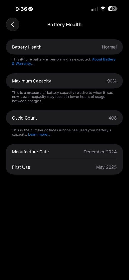 iPhone 15 Plus 128GB Blue Complete Set + 2 Original Apple Silicone Cases (Category: iPhone 15 Series) located in Taguig. Submitted by itsjuanmiguel (Listing ID 1457758779, Image 3). Description: Selling my well-maintained iPhone 15 Plus 128GB Blue. Device Details: • First Use: May 2025 • Battery Health: 90% • Cycle Count: 408 • Storage: 128GB • Model Number: MU163ZP/A (Singapore Variant) • Openline to all networks • No dents and no history of rep