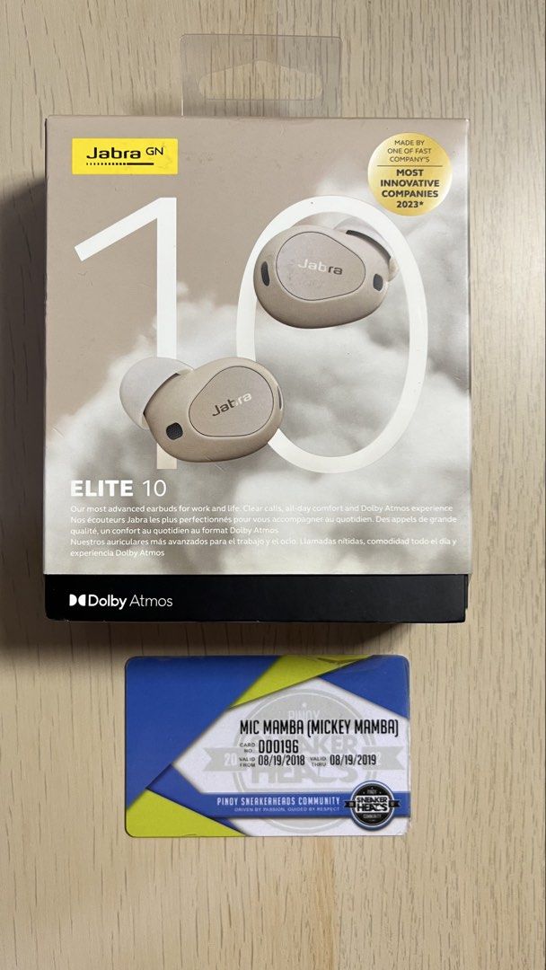 Jabra Elite 10 - Cream (Category: Earphones) located in Taguig. Submitted by micmamba24 (Listing ID 1457858932, Image 1). Description: FOR SALE ONLY (NO SWAP): BRAND NEW/SEALED WAY BELOW SRP ORIGINAL/AUTHENTIC/LEGIT COMES WITH PAPER BAG Jabra Elite 10 Cream Full Specifications: https://www.jabra.com/_/media/Jabra_VXi_Product-Documentation/Jabra-Elite-10/Technical-specifications/RevA/EN-Jabra-Elite-10-Tech-Specs-A4-Web-160823.pdf Product Review: h