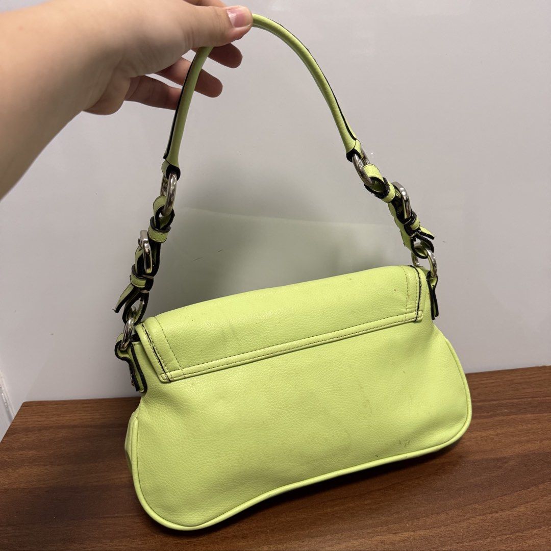 Vintage Lime Green Silver Hardware Shoulder Bag (Category: Luxury Bags & Wallets) located in Baliuag. Submitted by from.linea (Listing ID 1457777359, Image 3). Description: Vintage Lime Green Silver Hardware Shoulder Bag Price: ₱500 Brand: No Brand RFS: Decluttering (personal preloved bags, not bought from ukay) Location: Baliuag, Bulacan Pickup/Meet-up: Around Baliuag Delivery Options: SPX | Lalamove (Delivery fee will be shouldered by the buyer
