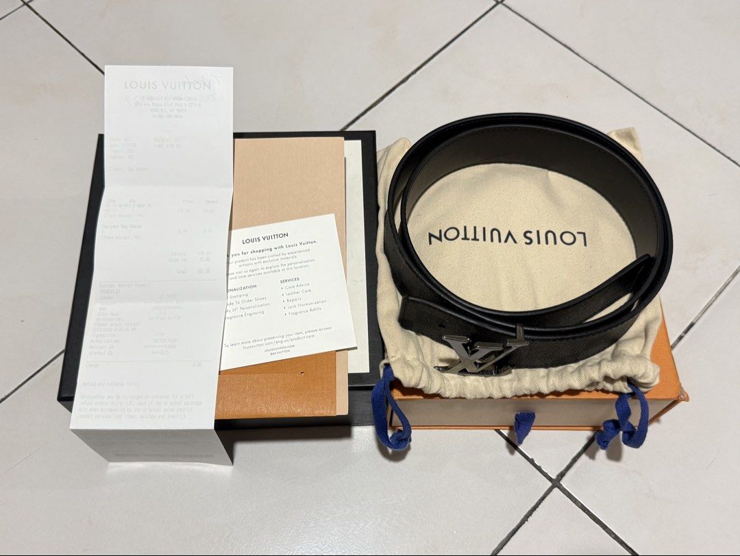 Louis Vuitton Damier Ebene LV Initiales Belt (Category: Luxury Accessories) located in Manila. Submitted by louieb0y (Listing ID 1457838781, Image 2). Description: - Authentic Louis Vuitton Belt - Damier Ebene Canvas - Iconic LV Buckle - Includes Original Box, Dust Bag, and Receipt - Versatile accessory to elevate any look - Selling as it's no longer needed.