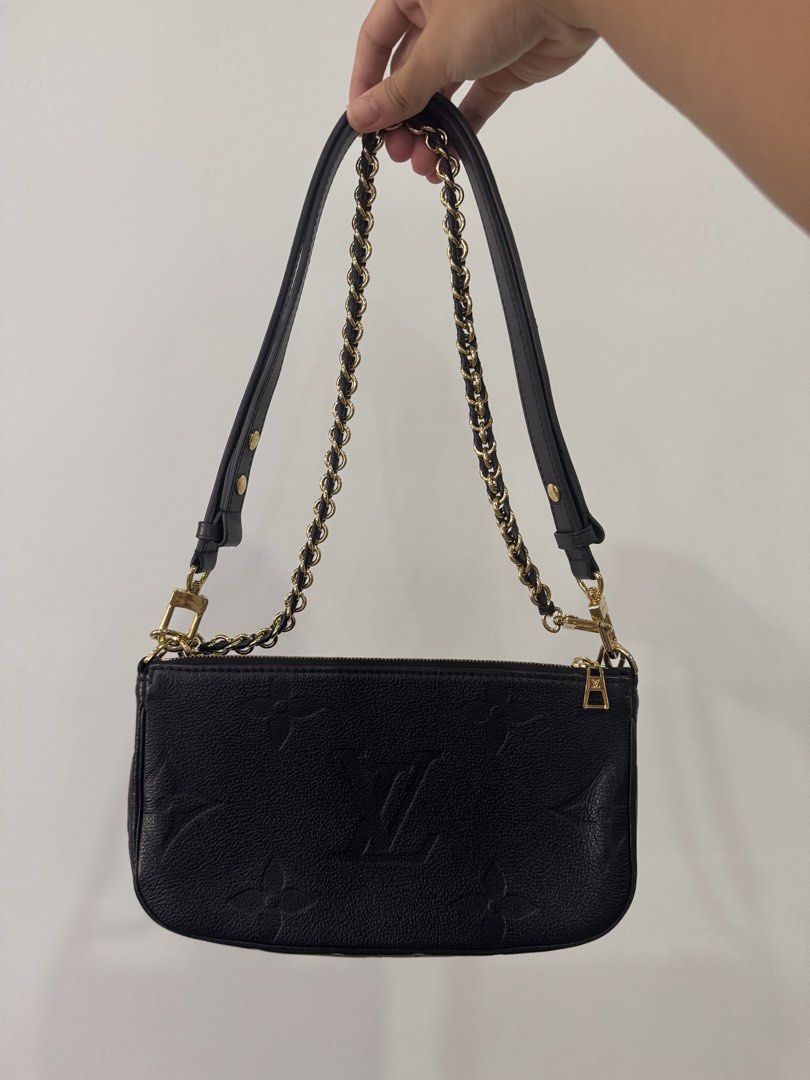 Louis Vuitton Multi Pochette Accessories (Category: Luxury Bags & Wallets) located in Quezon City. Submitted by eyabanana08 (Listing ID 1457789495, Image 2). Description: - 2 way lv bag can become shoulder bag can also be crossbody - already nfc - authentic bought in japan - money back if proven fake - still good condi.