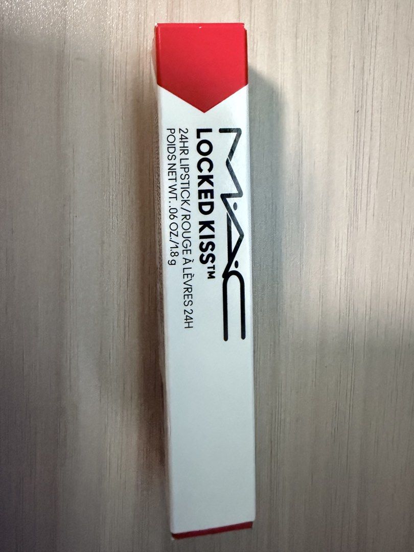 MAC Locked Kiss 24HR Lipstick RUBY TRUE (Category: Makeup) located in Pasig City. Submitted by jona_pi (Listing ID 1457826511, Image 1). Description: - MAC Locked Kiss 24HR Lipstick - Long-lasting formula - Red and white packaging - Net weight: 1.8g (.06 oz) - Ideal for a bold, statement look - Manufacturing Date 02/2024.